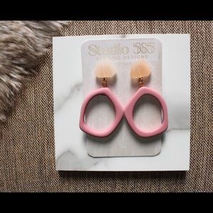 Pink Cream Dangle Earrings